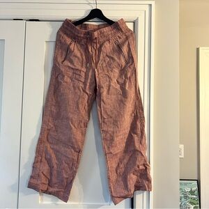 Athleta Women's Pants Cabo Linen Wide Leg Pant Red size 6
